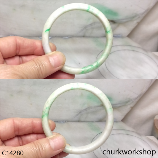 Pale lavender with splotches apple green bangle