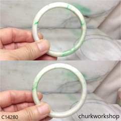 Pale lavender with splotches apple green bangle