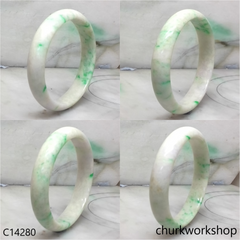 Pale lavender with splotches apple green bangle