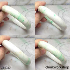 Pale lavender with splotches apple green bangle