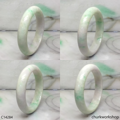 Pale lavender with splotches apple green bangle