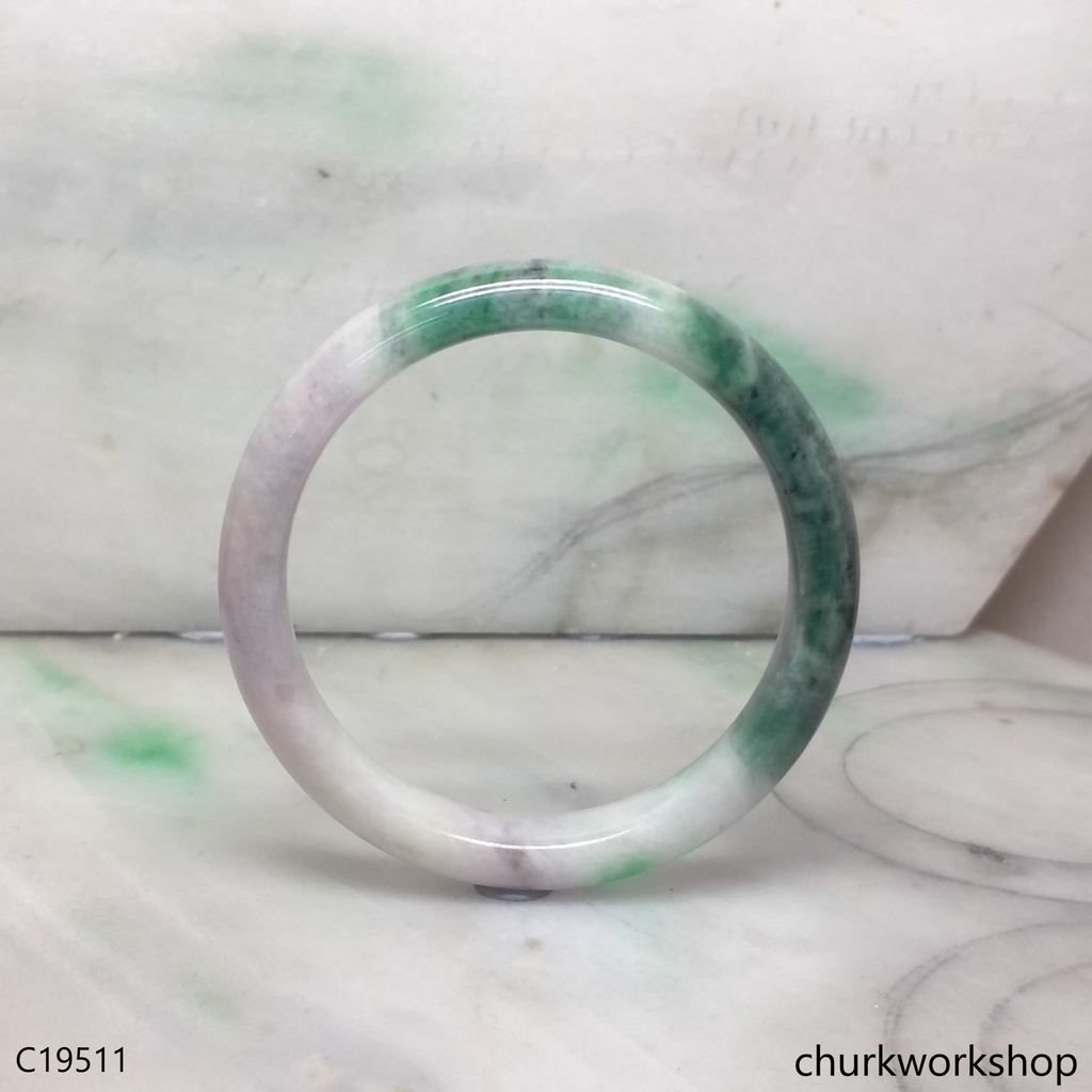 Reserved Bluish green mix lavender jade bangle