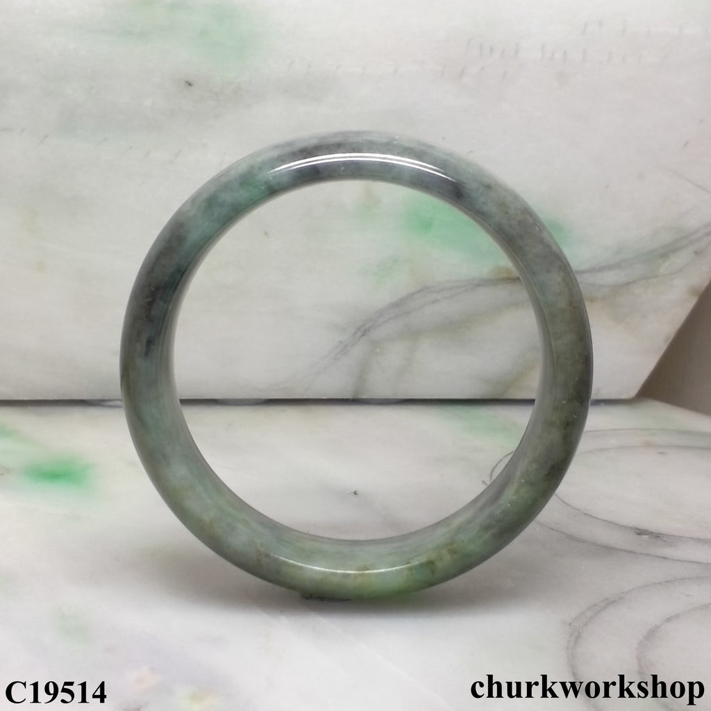 Bluish green jade bangle