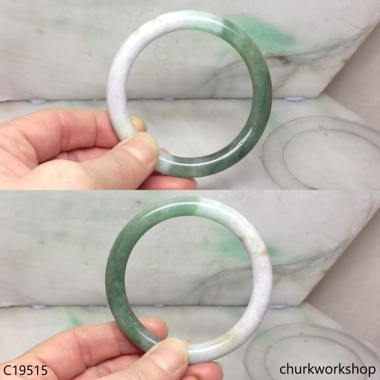 Bluish green and lavender jade bangle