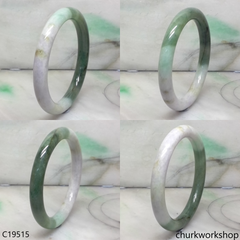 Bluish green and lavender jade bangle