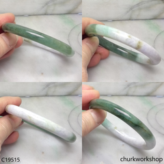 Bluish green and lavender jade bangle