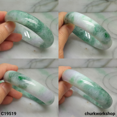 Green mix lavender jade bangle