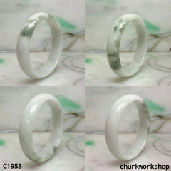 White base with bluish green jade bangle