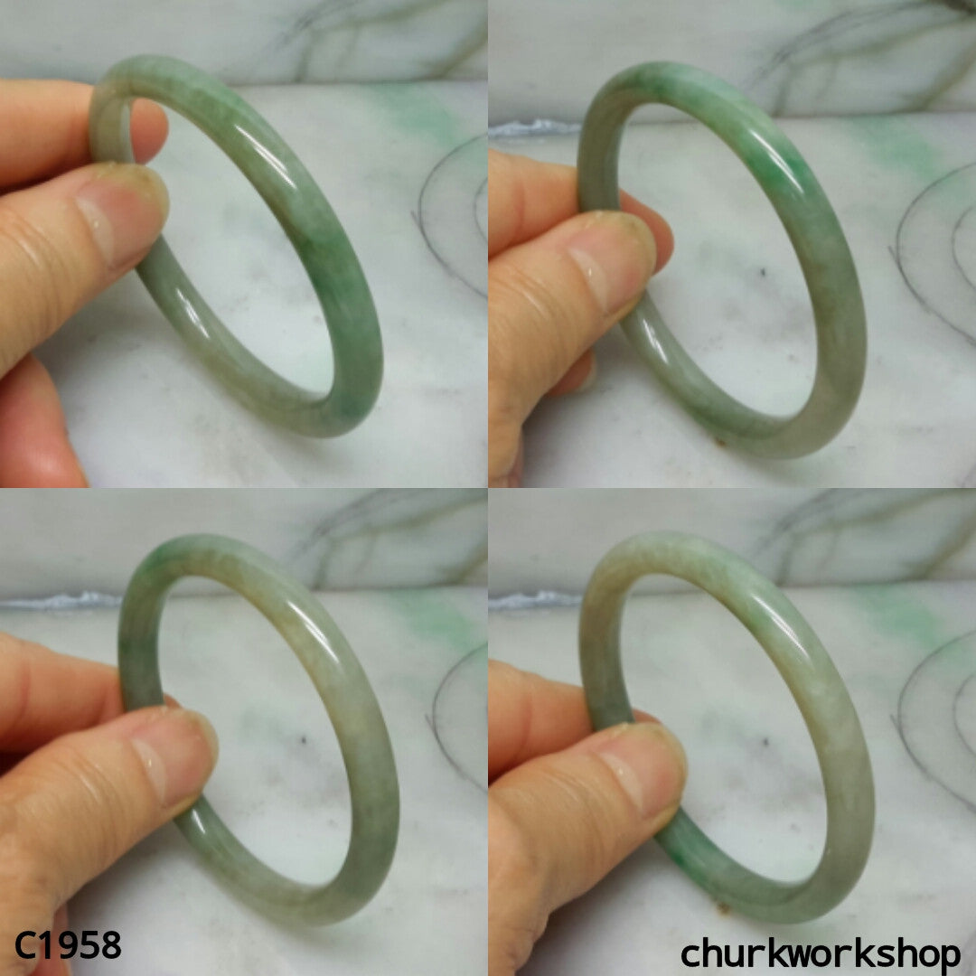 Grayish green jade bangle