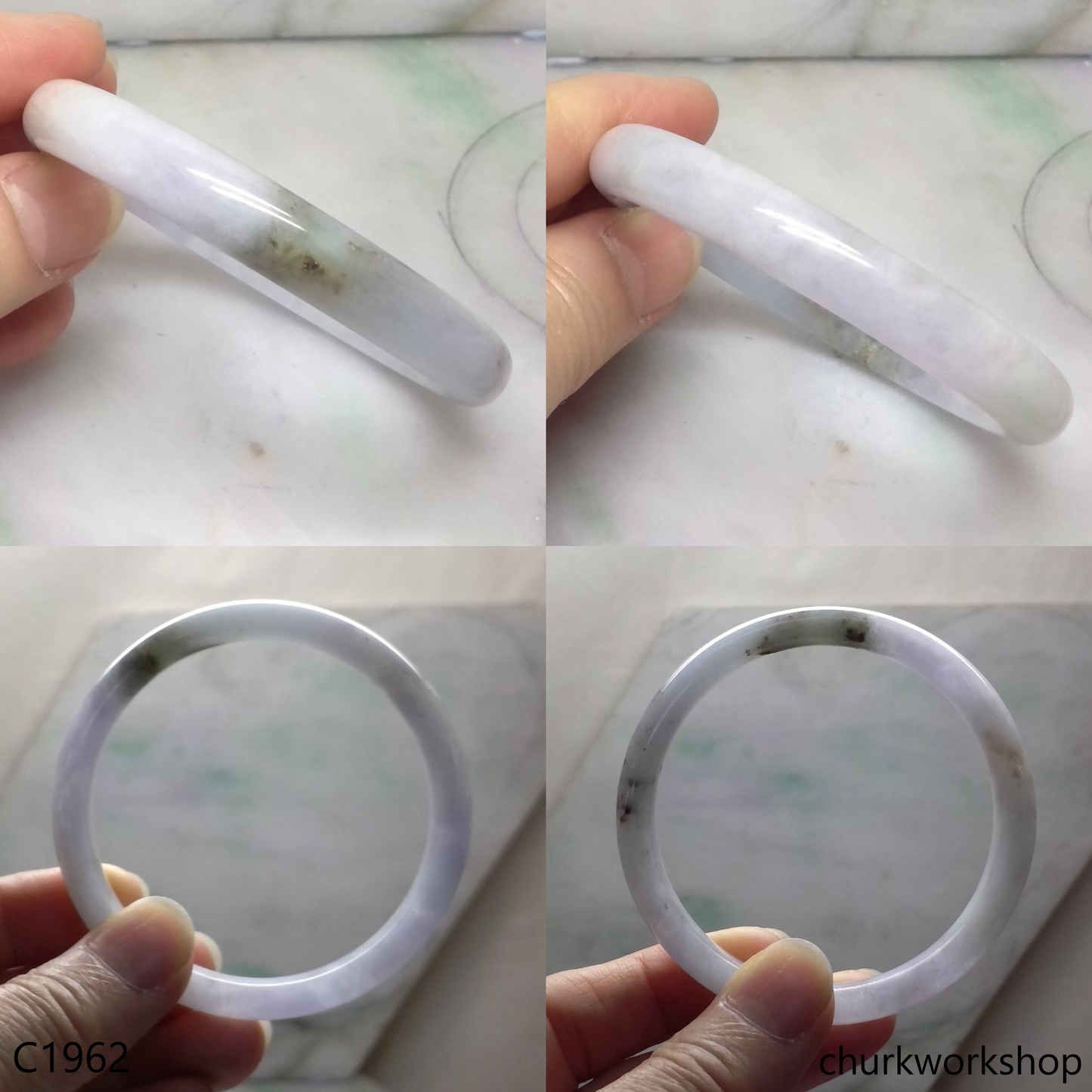 Pale lavender mix brownish green bangle