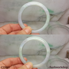 Light green mix pale lavender jade bangle