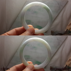 Light green mix pale lavender jade bangle