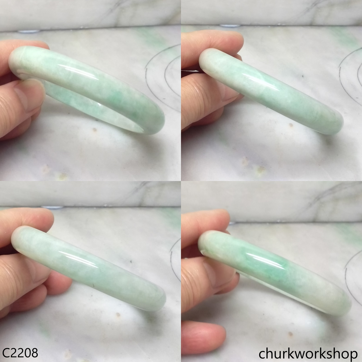 Light green jade bangle