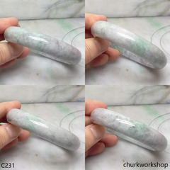 Grayish lavender base mix light green jade bangle