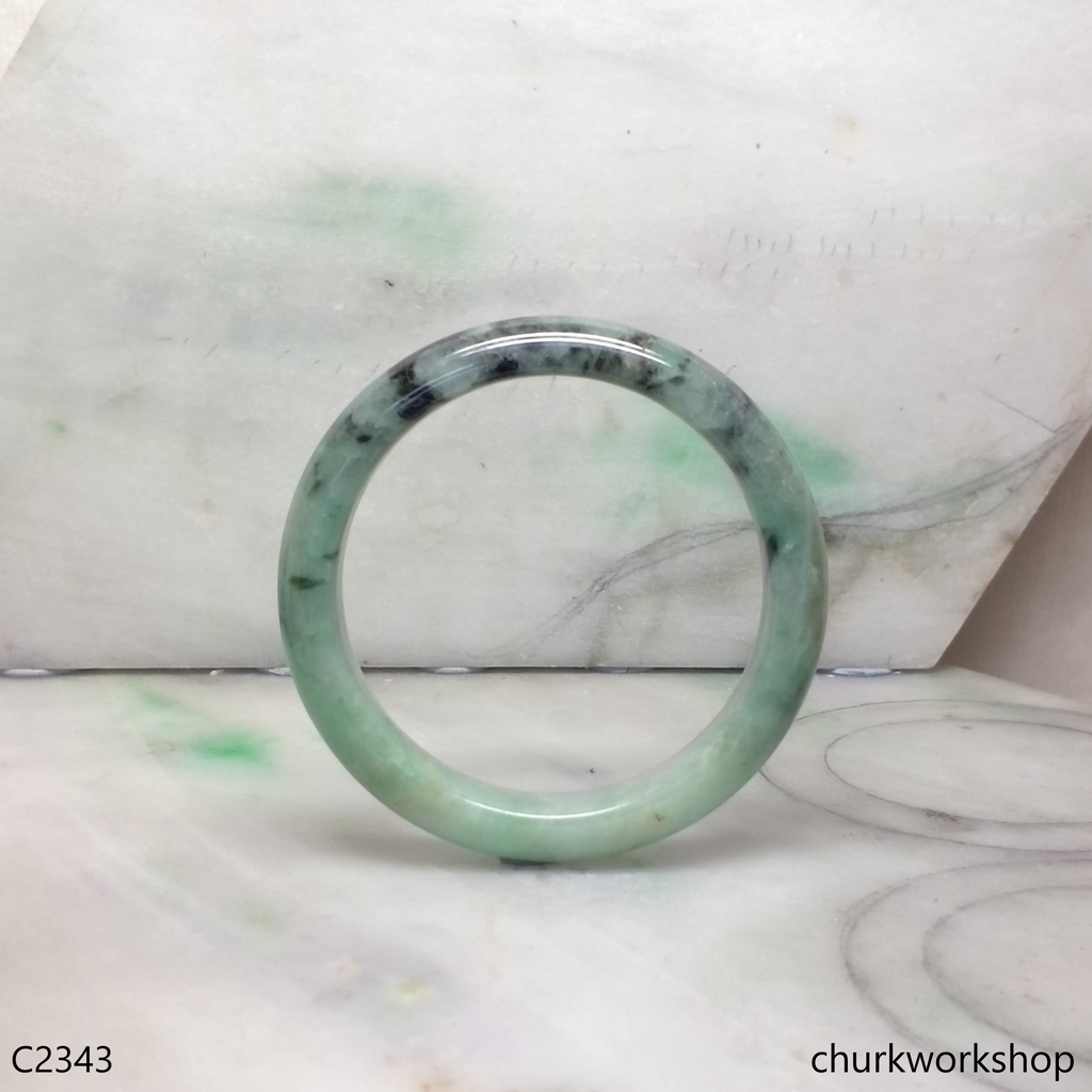 Bluish green jade bangle