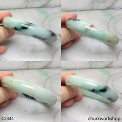 Light and dark green jade bangle