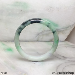 Light green with splotches dark green jade bangle