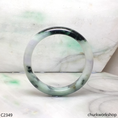 Light green with splotches dark green jade bangle