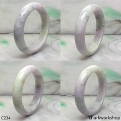 Lavender mix light green jade bangle