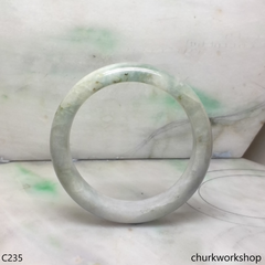 Grayish lavender base mix light green jade bangle