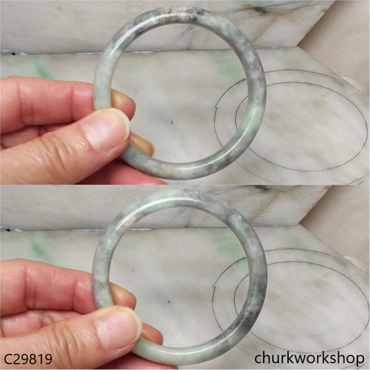Light green mix grayish jade bangle