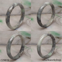 Light green mix grayish  jade bangle