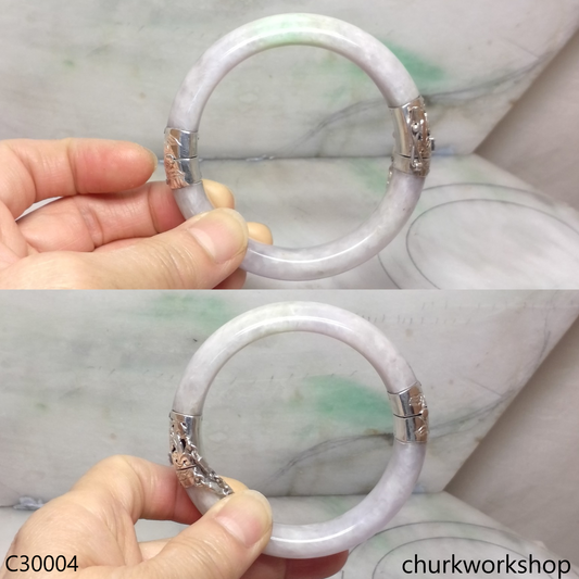 Lavender jade hinge bangle