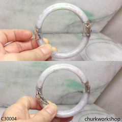 Lavender jade hinge bangle
