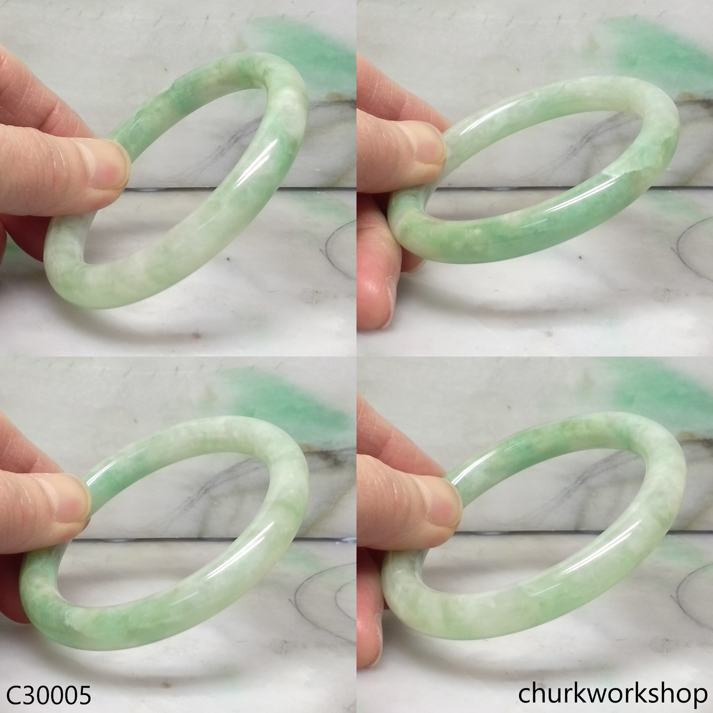 Light green jade bangle