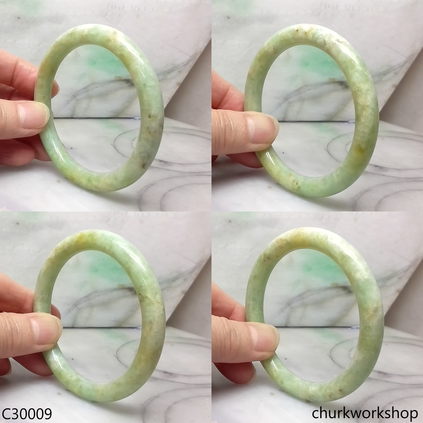 Light green jade bangle