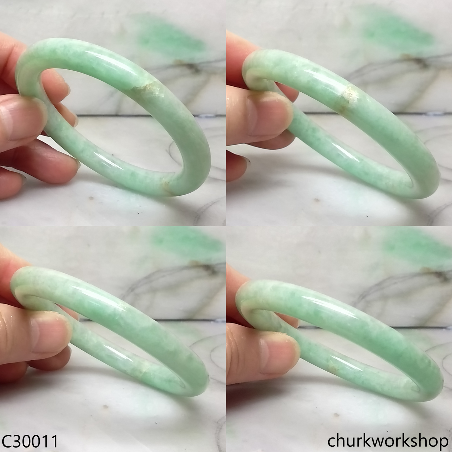 Light green jade bangle