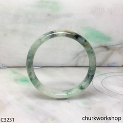 Light & dark bluish green jade bangle
