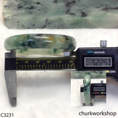 Light & dark bluish green jade bangle