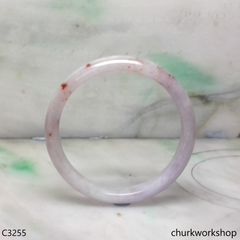Lavender jade with red dots bangle