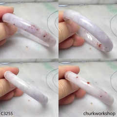 Lavender jade with red dots bangle