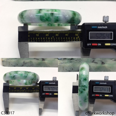 White base with splotches lavender & green jade bangle