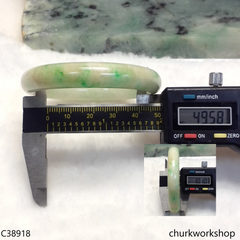 Small light green base with splotches apple green jade bangle