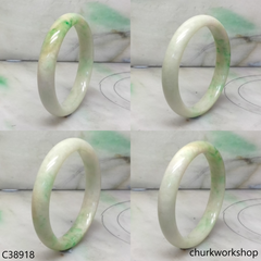 Small light green base with splotches apple green jade bangle