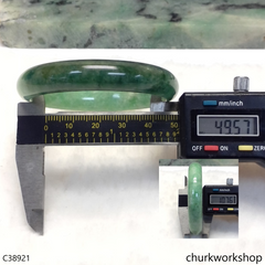 Small green base with splotches bluish green jade bangle