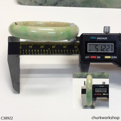 Pale yellowish base with green jade bangle