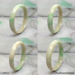 Pale yellowish base with green jade bangle