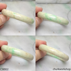 Pale yellowish base with green jade bangle