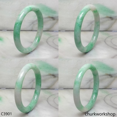 Reserved for Alex Light green base with green splotches bangle