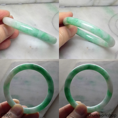 Reserved for Alex Light green base with green splotches bangle