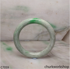 Light green with splotches green jade bangle