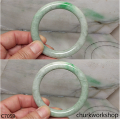 Light green with splotches green jade bangle