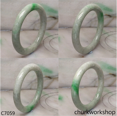 Light green with splotches green jade bangle