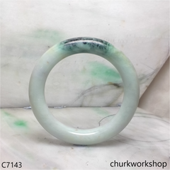Large light green mix dark green jade bangle