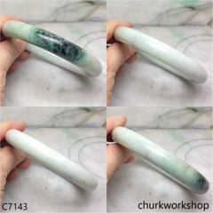 Large light green mix dark green jade bangle