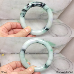 Large light green mix dark green jade bangle